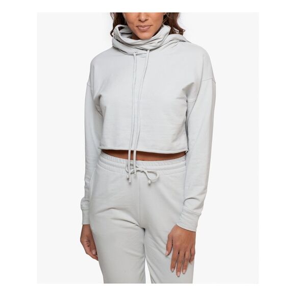 BAM BY BETSY & ADAM Tops - BAM BY BETSY & ADAM Womens Gray Stretch Long Sleeve Hoodie Top L